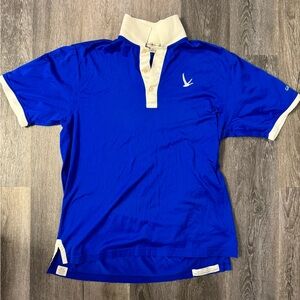 Peter Millar Grey Goose Blue Polo Golf Shirt Medium